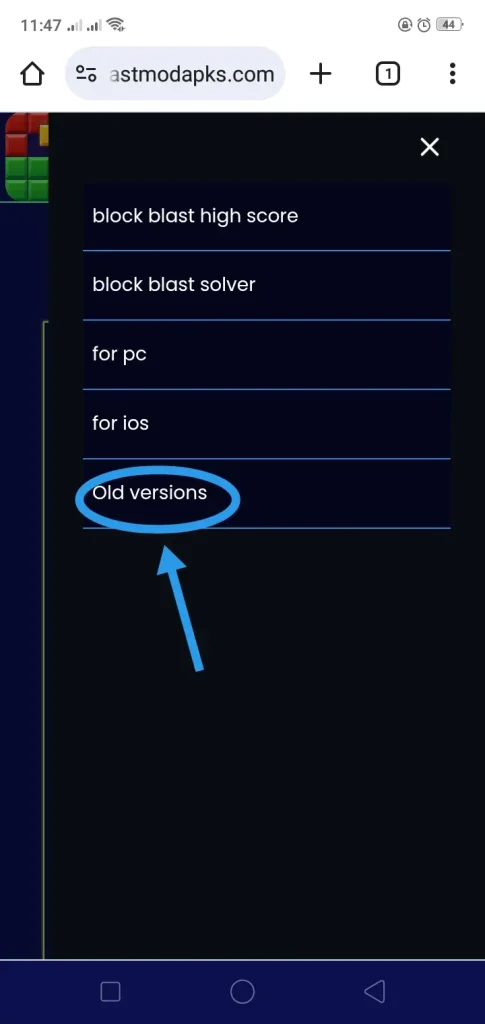 how to download block blast old version